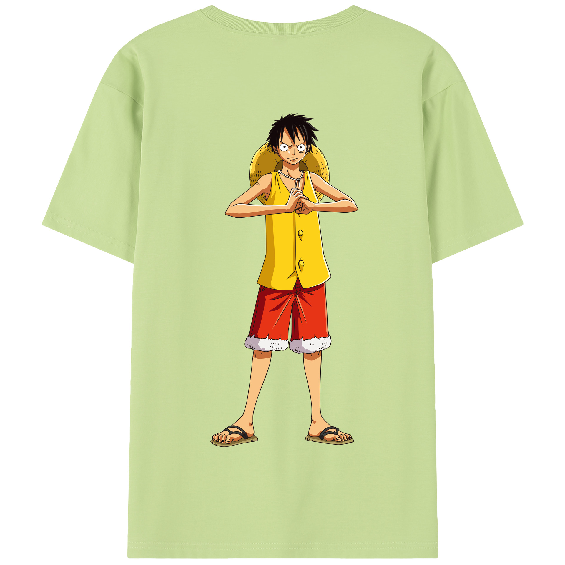 ワンピース モンキー・D・ルフィ ONE PIECE Monkey D. Luffy 綿100％半袖Tシャツ（背面プリント）